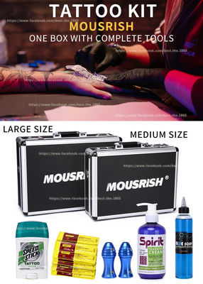 Dimensione media degli strumenti completi di Kit Mousrish One Box With del tatuaggio e grande scatola del tatuaggio